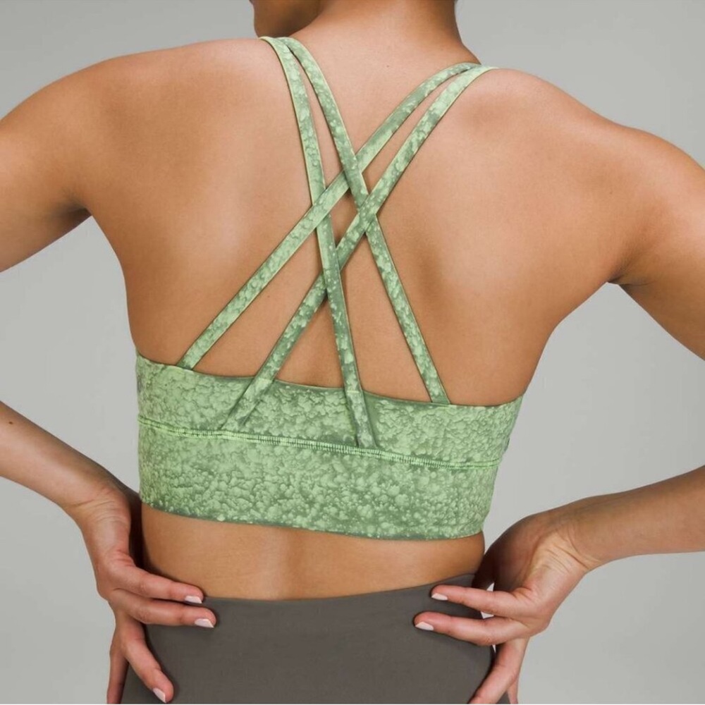 Lululemon Energy Longline Bra B–D Cups Nulux City Grit Green Size 8 - Picture 2 of 8